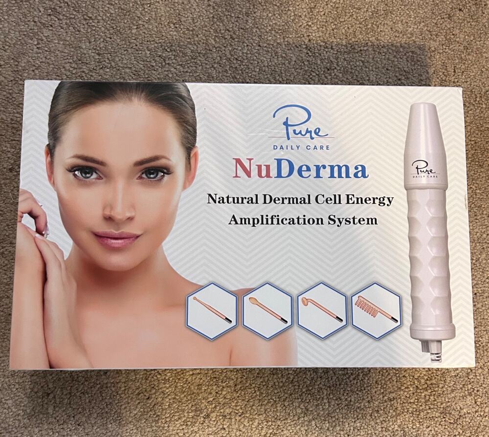 NIB! Pure Daily Care NuDerma Handheld Skin Therapy Wand Machine Anti-Aging